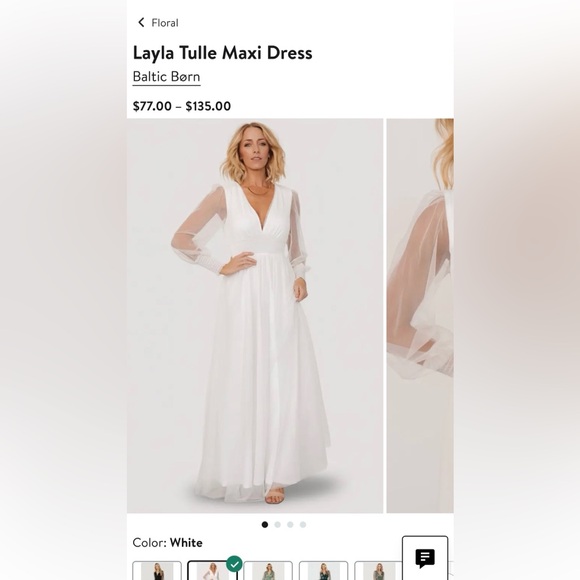 Layla Tulle Maxi Dress-White - Picture 7 of 7